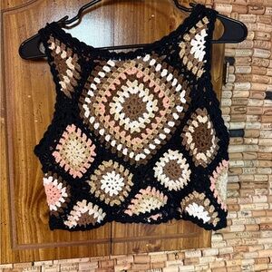 Altar’d State acrylic crochet cottage crop tank size small
